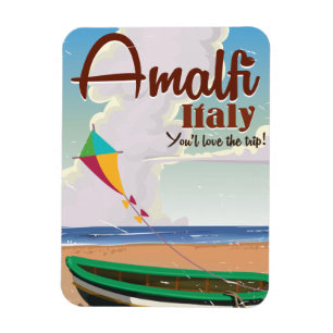 Ímã costa Amalfi Itália Impressão de pôster de viagem