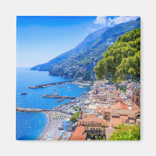 Imã Costa Amalfi, Itália. Vista da cidade de Amalfi.