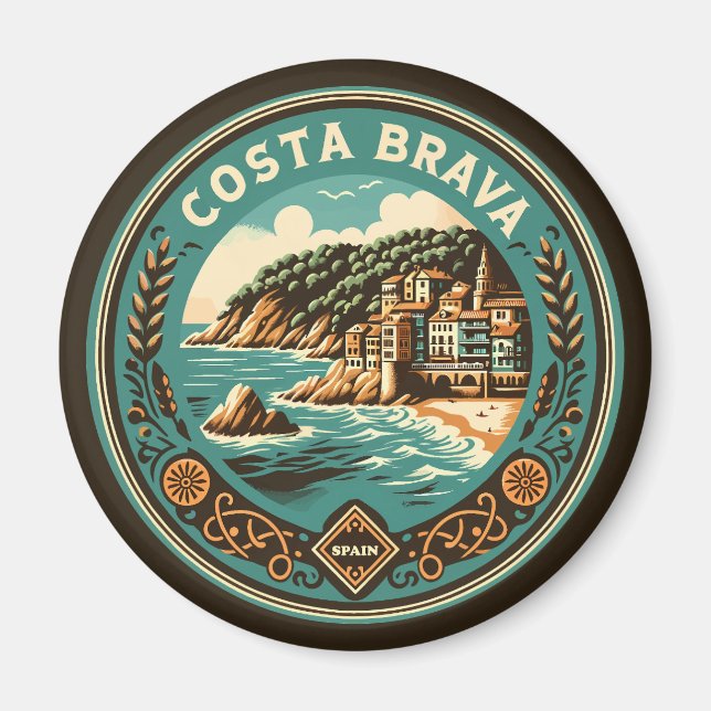 Imã Costa Brava Espanha Distinguir Crachá de Arte (Frente)