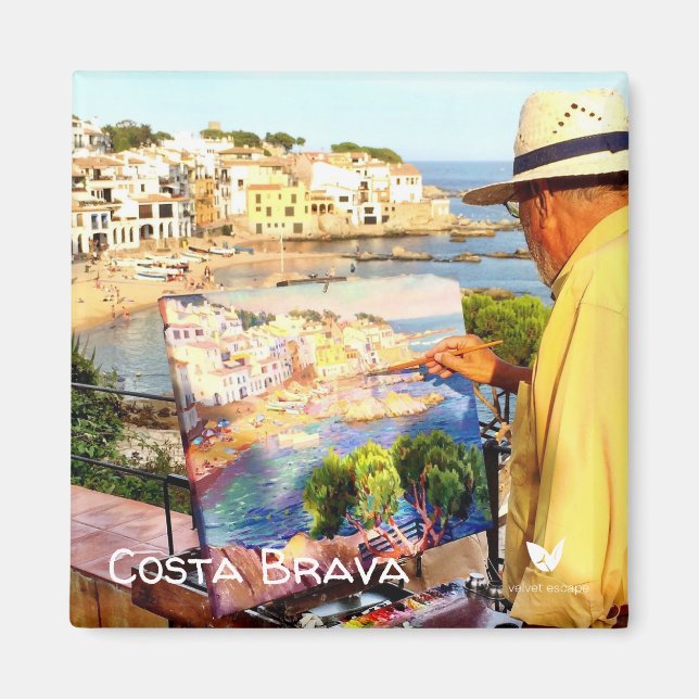 Imã Costa Brava, Spain: Travel magnet by Velvet Escape (Frente)