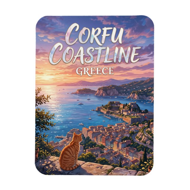 Ímã Costa de Corfu Grécia (Vertical)