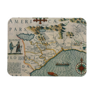 Ímã Costa de North Carolina, detalhe do mapa