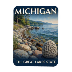 Ímã Costa dos Grandes Lagos de Michigan 🌊