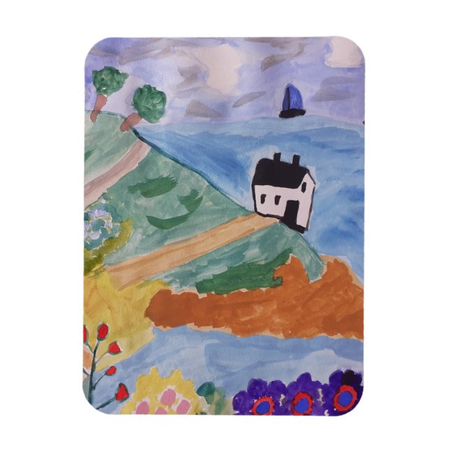 Ímã Costa e Flor de Verão (Vertical)