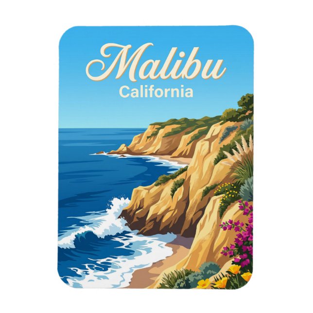Ímã Costa Malibu Califórnia (Vertical)