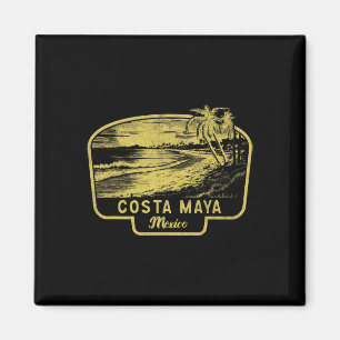 Imã Costa Maya México Praia Surf Vintage Azul Homens M