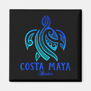 Imã Costa Maya México Tartaruga Marinha Tie Dye Hibisc