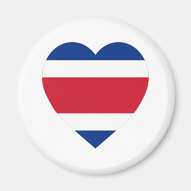 Imã Costa Rica Flag Heart (Frente)