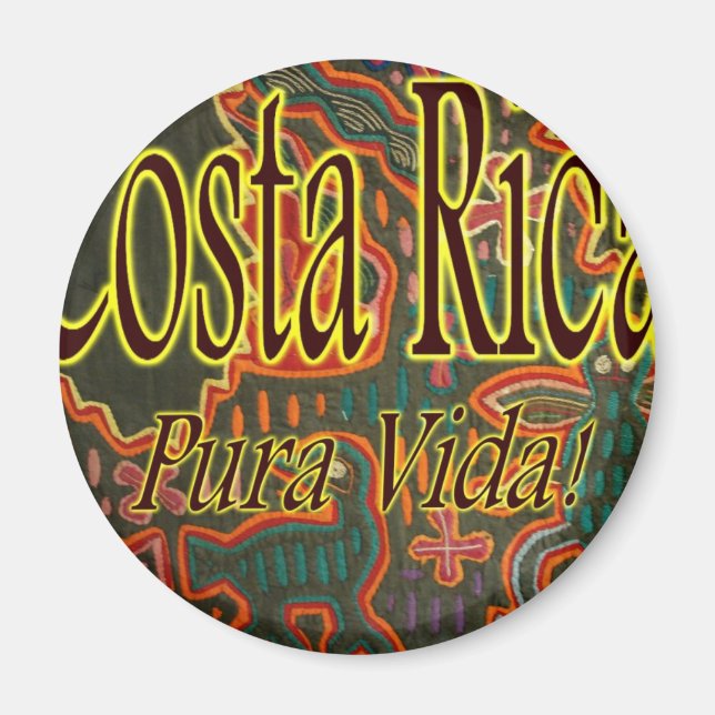 Imã Costa Rica Folk Art Pura Vida (Frente)