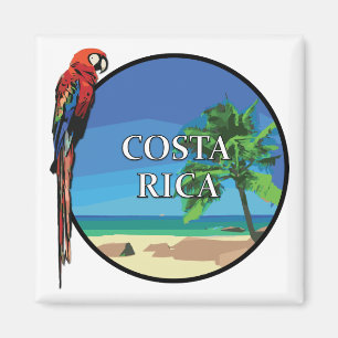 Imã Costa Rica - ímã quadrado de 2 polegadas