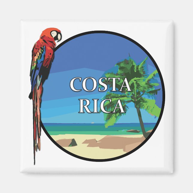 Imã Costa Rica - Magnet Quadrado de 2 Polegadas (Frente)
