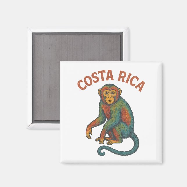 Imã Costa Rica Monkey Magnet (Front/Back)