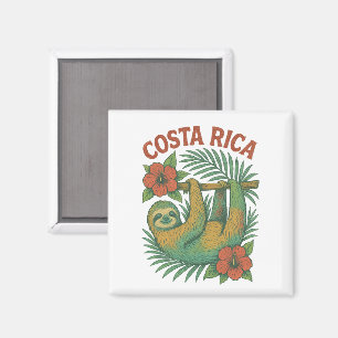 Imã Costa Rica Preguiça Tropical Colorida
