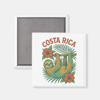 Imã Costa Rica Preguiça Tropical Colorida