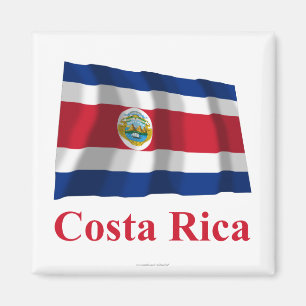 Imã Costa Rica que acena a bandeira com nome