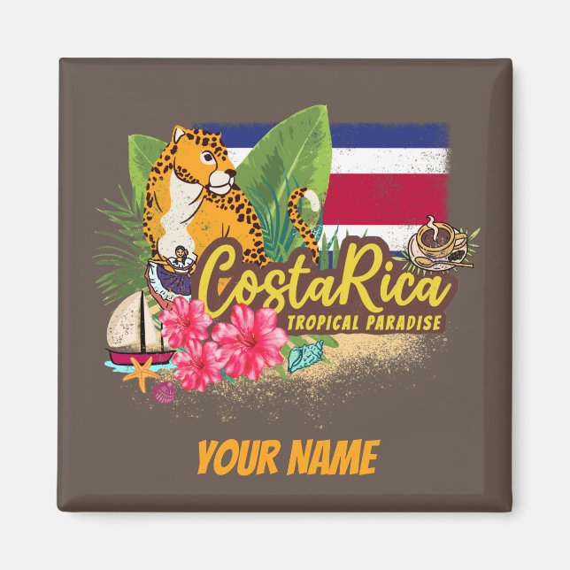 Imã Costa Rica retro grande bandeira de colheita de ga (Frente)