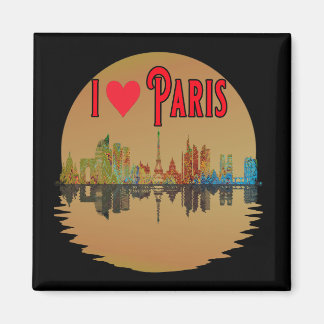 Imã Costume Adoro Paris Skyline Sunset Souvenir