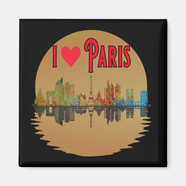 Imã Costume Adoro Paris Skyline Sunset Souvenir (Frente)