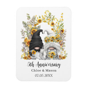 Ímã Costume de 5 de Casamento de Sunflower