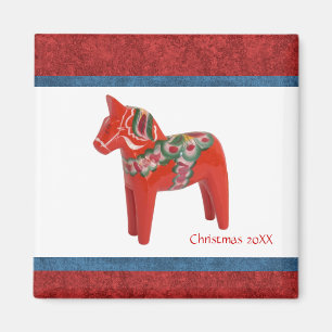 Imã Costume sueco do cavalo de Dala do Natal datado