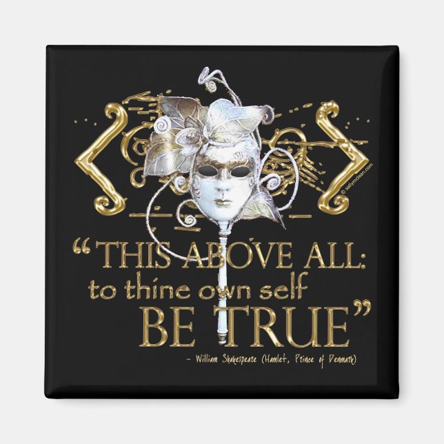 Imã Cota de Hamlet "self be true" (versão Dourada) (Frente)