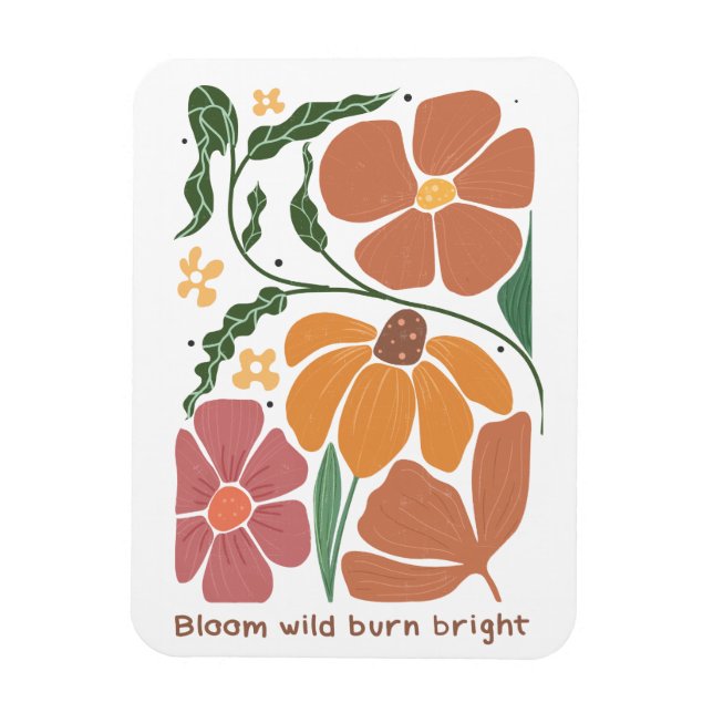 Ímã Cota de Inspiração Floral de Boho Retroativo (Vertical)
