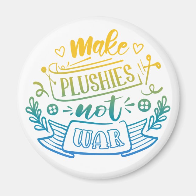 Imã Cota de Paz de Gradiente Azul Amarelo para Esmagad (Frente)