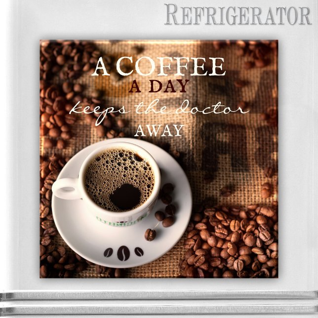 Imã Cota do Café (Magnet featuring a coffee themed design. A lovely gift for any coffee lover. Add your own quote)