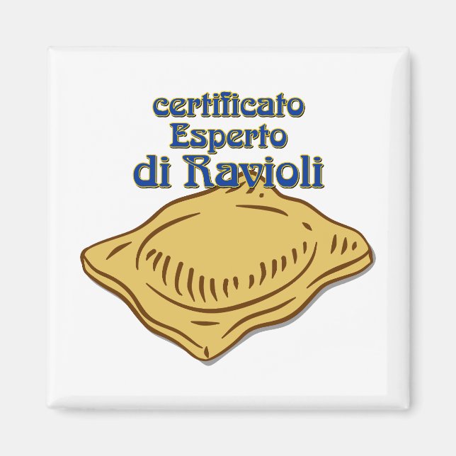 Imã Cota italiana Certificato Esperto di ravioli Pasta (Frente)