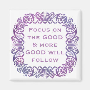 Imã Cota Motivacional Positiva em Roxo