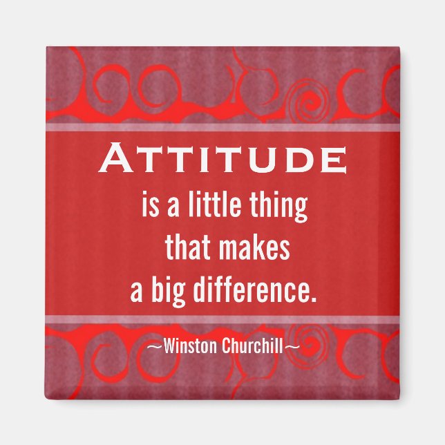 Imã Cotação Positiva de Atitude Churchill - Motivação (Frente)