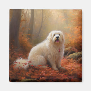 Imã Coton De Tulear nas Folhas de Outono Caem Inspiram