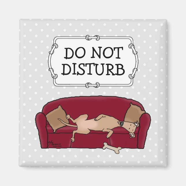 Imã Couch Greyhound (Desconhecido) Cão Preguiçoso Dorm (Frente)