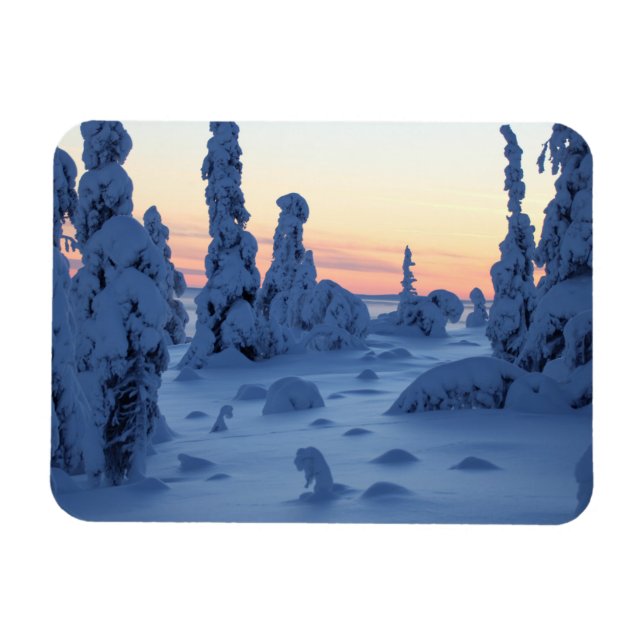 Ímã Couché de soleil en Laponie (Horizontal)