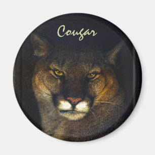 Imã Cougar Mountain Lion Big Cat Art Design