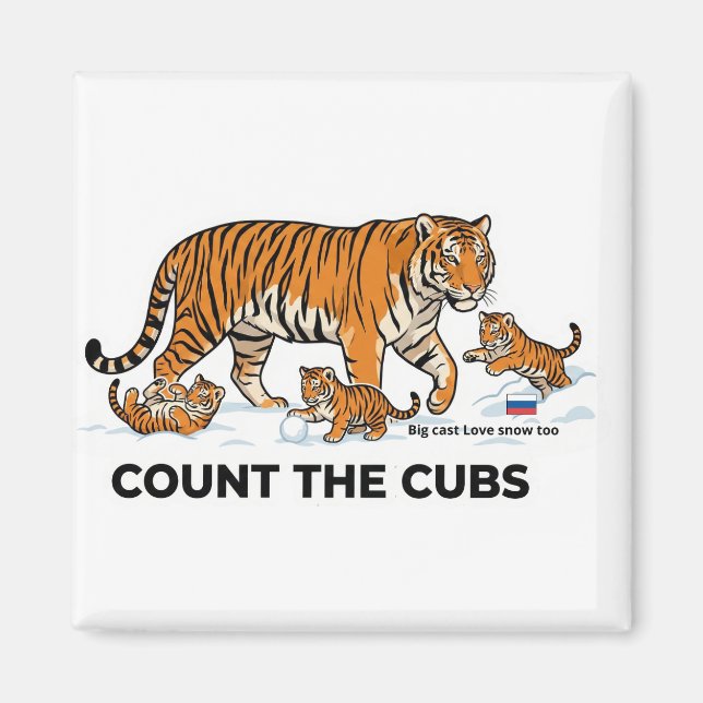 Imã Count the Cubs – Siberian Tiger Learning Magnet (Frente)
