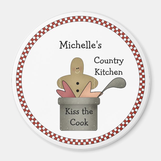 Imã Country Kitchen Beija o Magneto Cook (Frente)