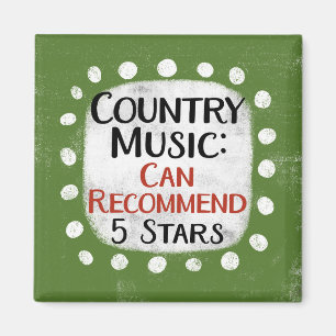 Imã Country Music Review 5 Stars Refrigerator Magnet