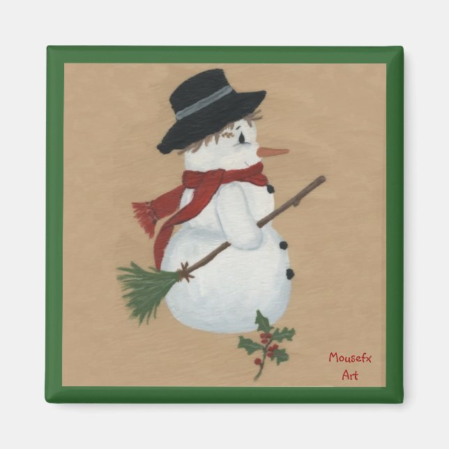 Imã Country Snowman Magnet (Frente)