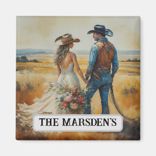 Imã Country Western Wedding Watercolor