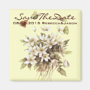 Imã country white wildflower pastel yellow wedding