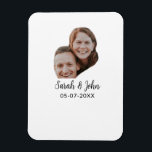 Ímã Couple face photo add name date simple wedding<br><div class="desc">Design for couple love</div>