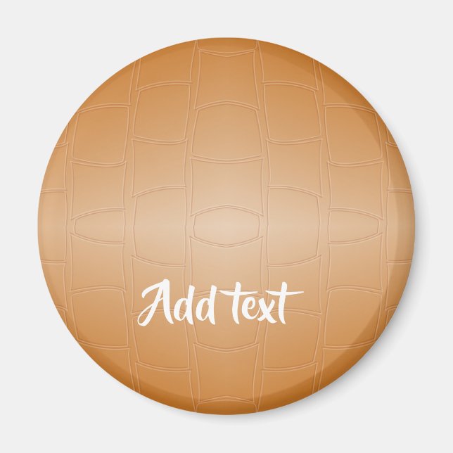 Imã Couro castanho monograma texturizado (Frente)