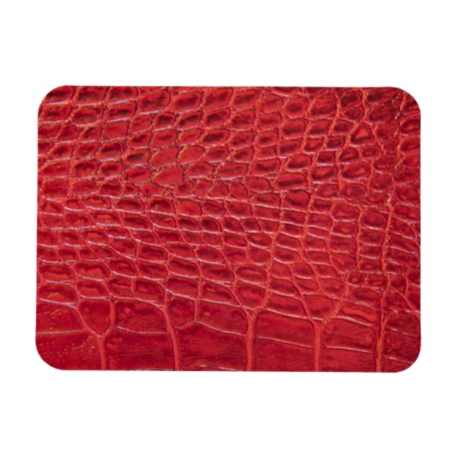 Ímã Couro-jacaré vermelho-escura (Horizontal)