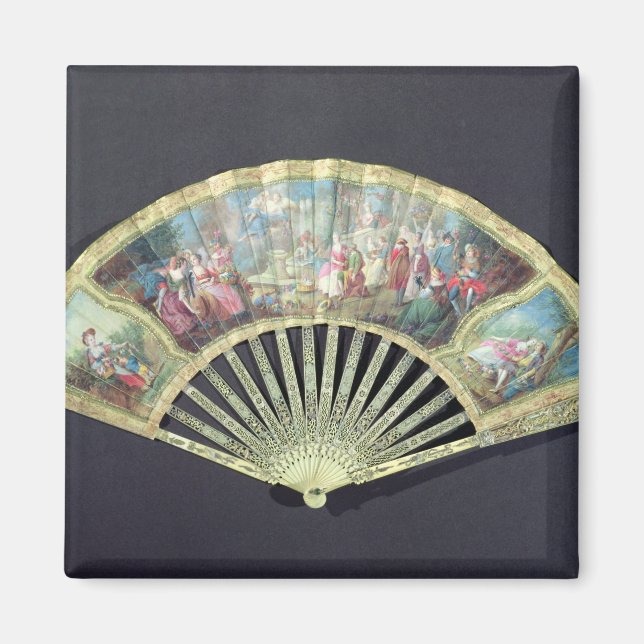 Imã Court Fan, French, século XVIII (marfim e c/c) (Frente)