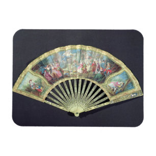 Ímã Court Fan, French, século XVIII (marfim e c/c)