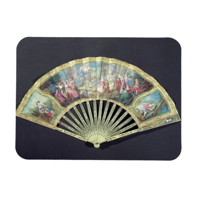 Ímã Court Fan, French, século XVIII (marfim e c/c) (Horizontal)