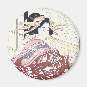 Imã Courtesan de Ukiyo-e do japonês com ornamento do
