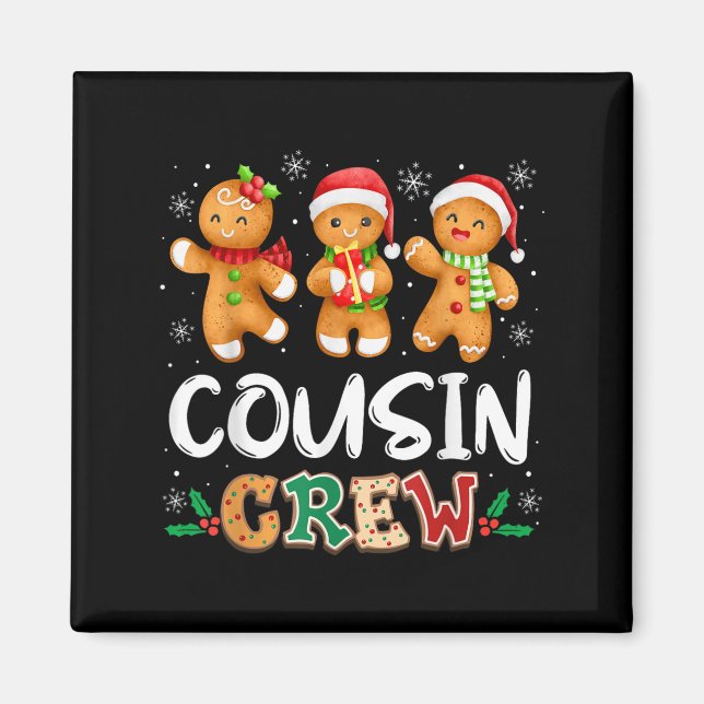 Imã Cousin Crew Christmas Pajama Shirt Gingerbread Man (Frente)