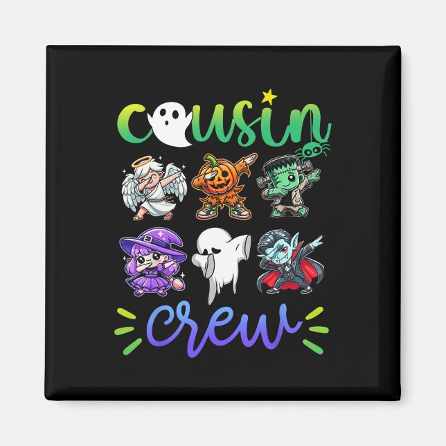 Imã Cousin Crew Dabbing Halloween Boys Skeleton Zombie (Frente)